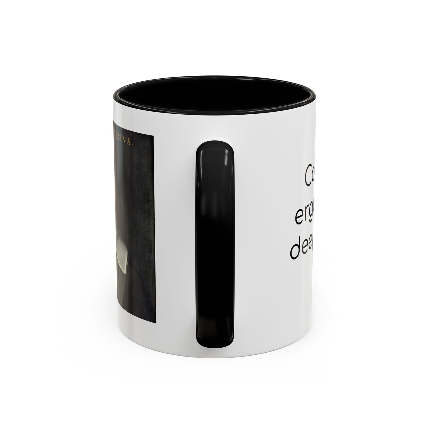 Cogito, ergo sum deepfake? Accent Coffee Mug (11oz)